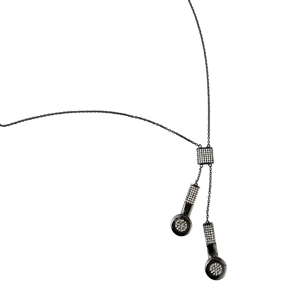 Sterling Silver Earbud Necklace